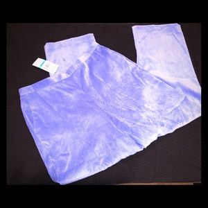 Blue micro suede slacks